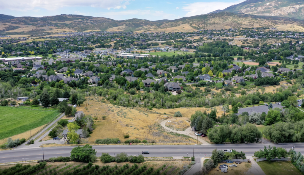 This aerial view represents Alpine, Utah and the potential risk of fire damage to local properties and the importance of expert restoration services from Complete Restoration.