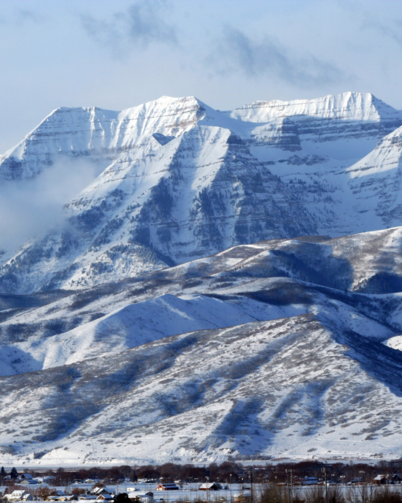 Image of Mount Timpanogos in American Fork, Utah, highlighting the potential risk of water damage to local properties and the need for reliable and effective water damage restoration services from Complete Restoration.